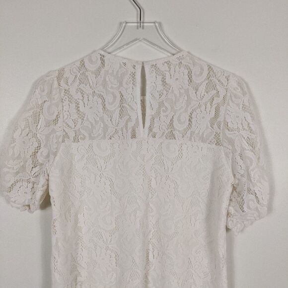 Anthropologie Cream Lace Shirt Women's XS - Picture 10 of 10